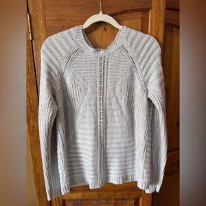 THE LIMITED Gray Knit Sweater With Full Back Zipper detail. Size S.